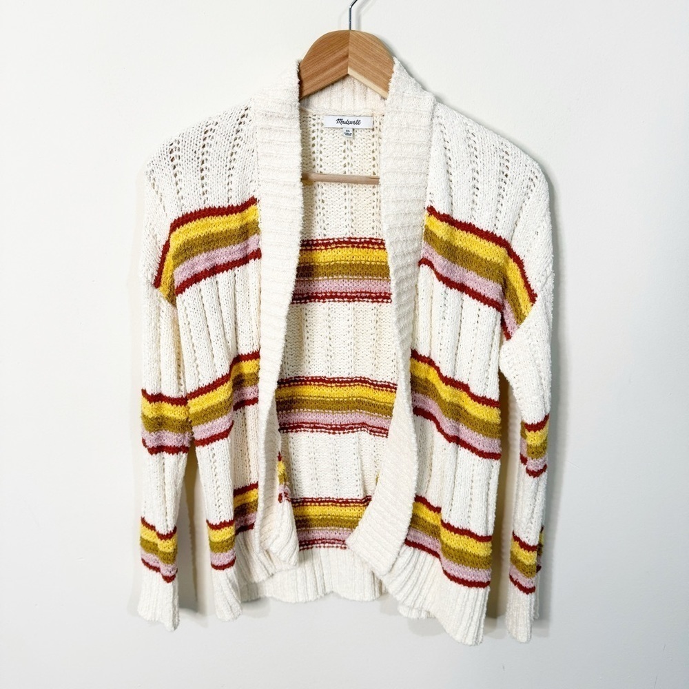 Madewell Cream Yellow Striped Diaz Open Cardigan Size XS - Picture 2 of 5